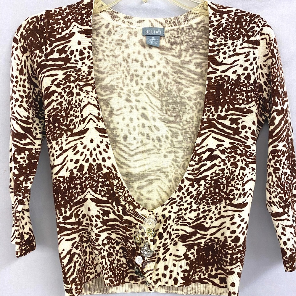Vintage Leopard Print dELiA*s Cardigan